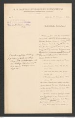 k.k. naturhistorisches Hofmuseum, Intendanzakten 1885-1896 (Hauer), Aktenzahl Z.62/1892, Seite 1
